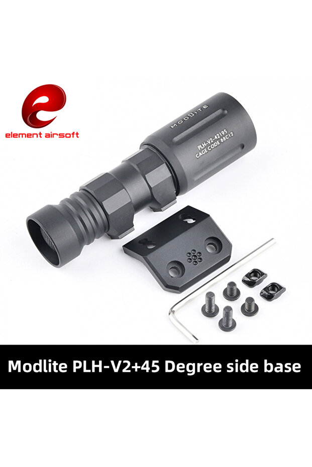 مصباح يدوي تكتيكي قوي LED أسود قصير طراز Element PLH-V2 بقوة 1300 لومن، مصباح معدني PLHv2 Scout Light لـ Pi