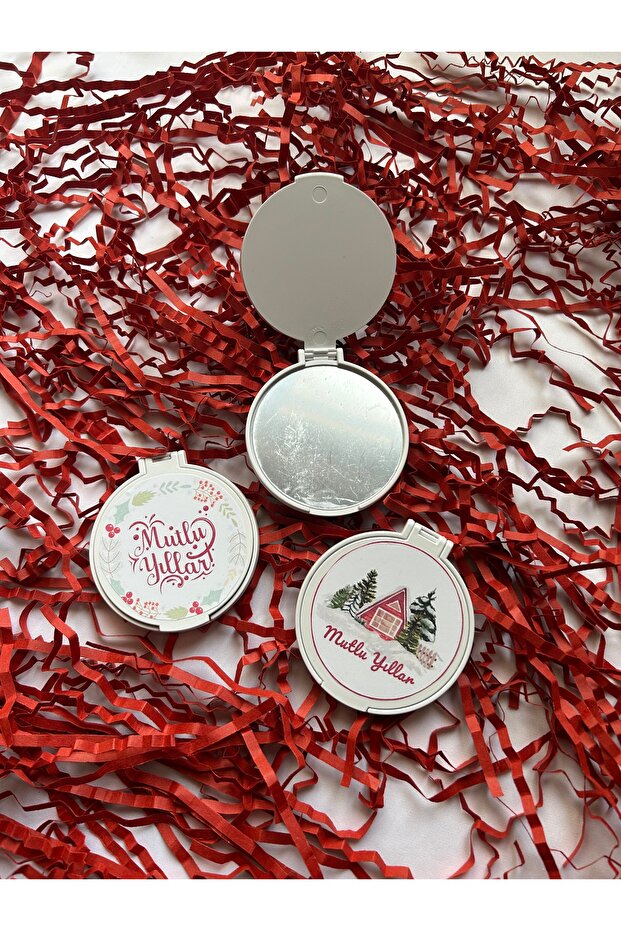 Mini cep aynası yılbaşı temalı ( 5 adet ) - 3