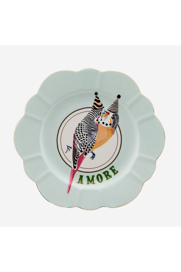 Animals Green Porcelain Breakfast Plate 23 cm