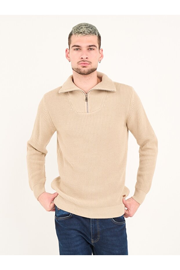 Pulover barbat cu maneca lunga si fermoar - 1