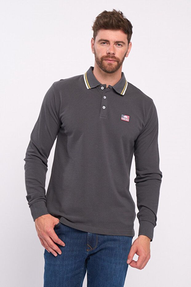 Tricou barbat cu maneca lunga polo - 1