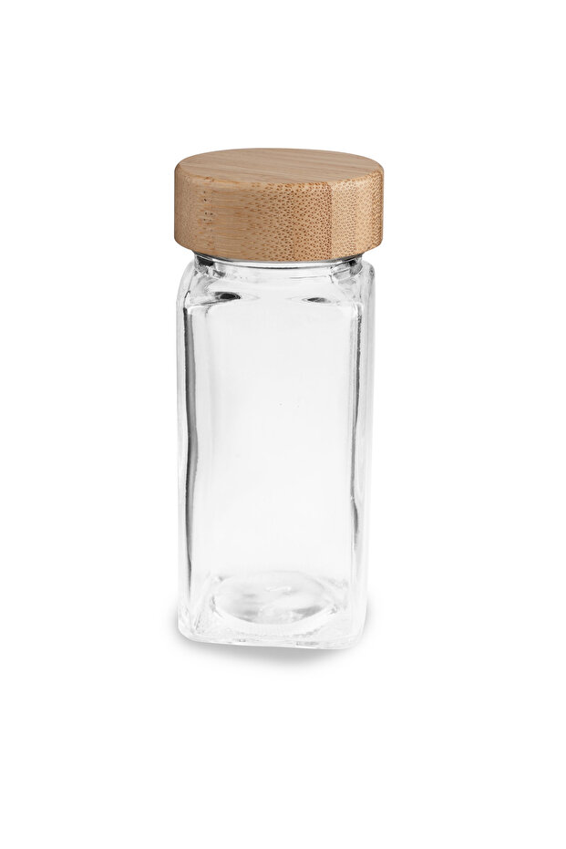 Bamboo Lid Glass Bottle Spice Rack
