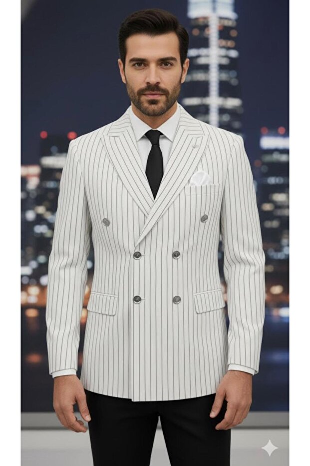Men's stylish striped jacket - 3