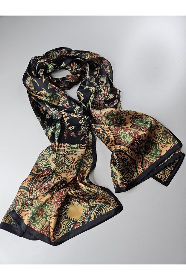 Luxury Voile Silk Shawl Hijab Foulard Scarf Shawl Ethnic Pattern 70 X 180 cm
