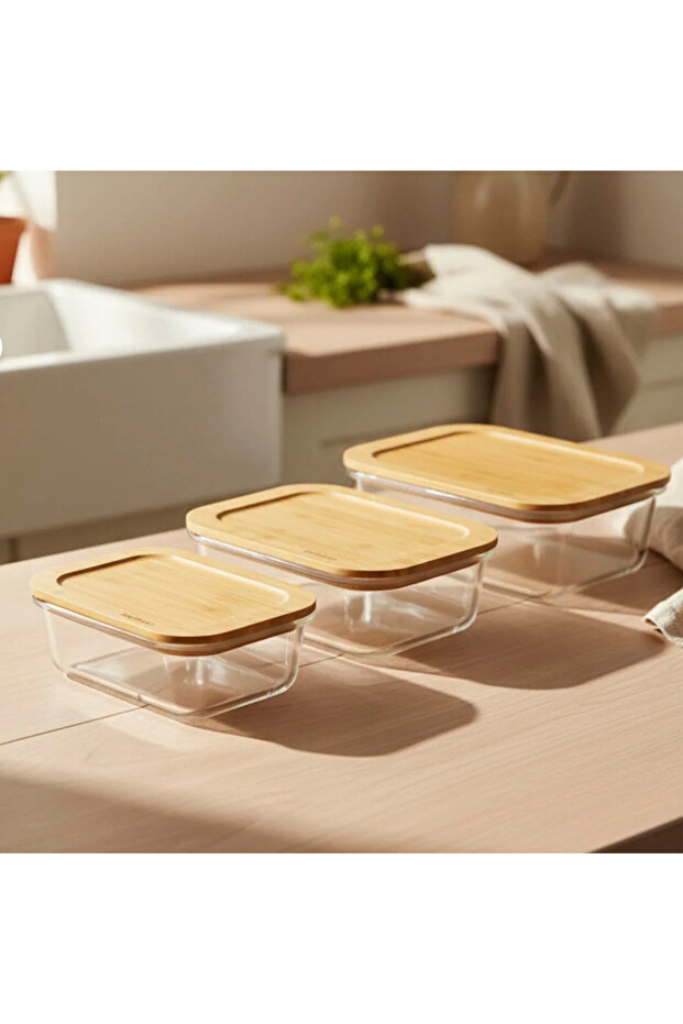 طقم حاويات تخزين مستطيلة من لافي مكون من 3 قطع - 5