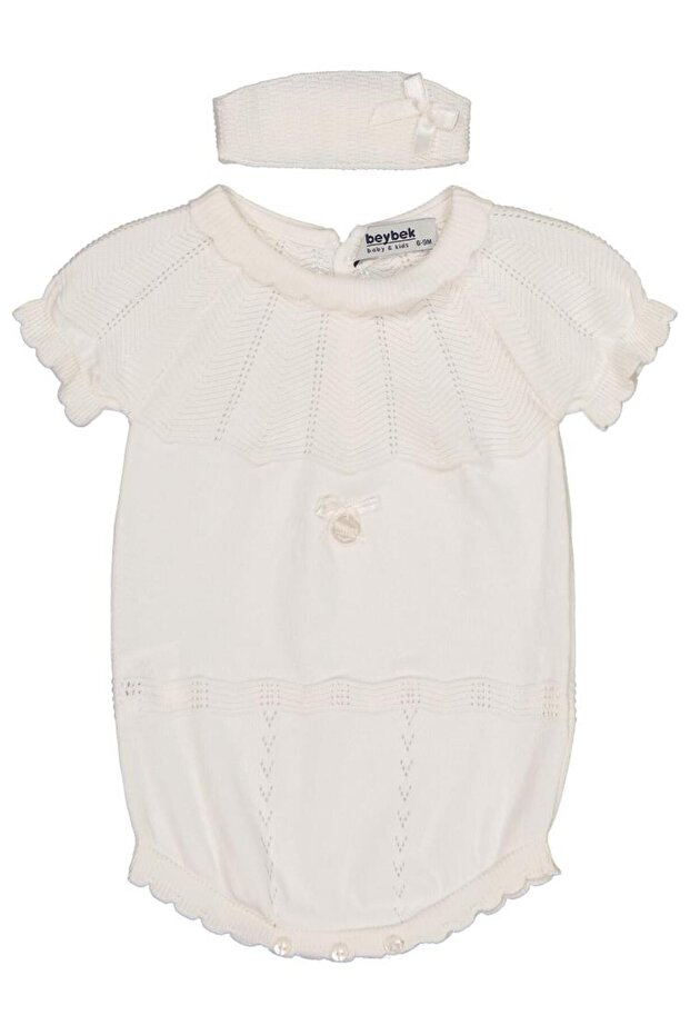 Knitwear 1-6 Months Snap Fastener Bodysuit - Ecru 3-6 Months