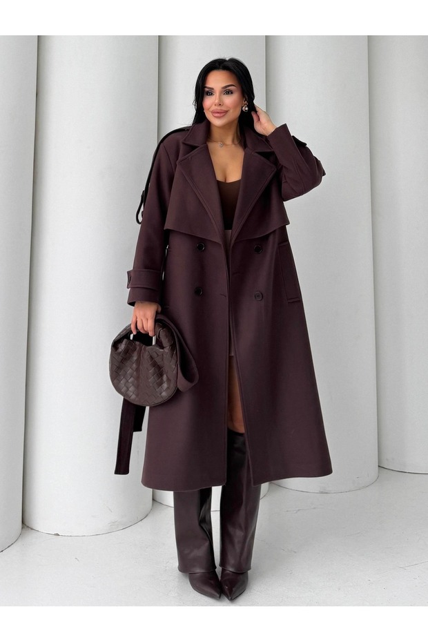 Women's New Season Extra Long Thick Winter Cashmere Coat - 130cm