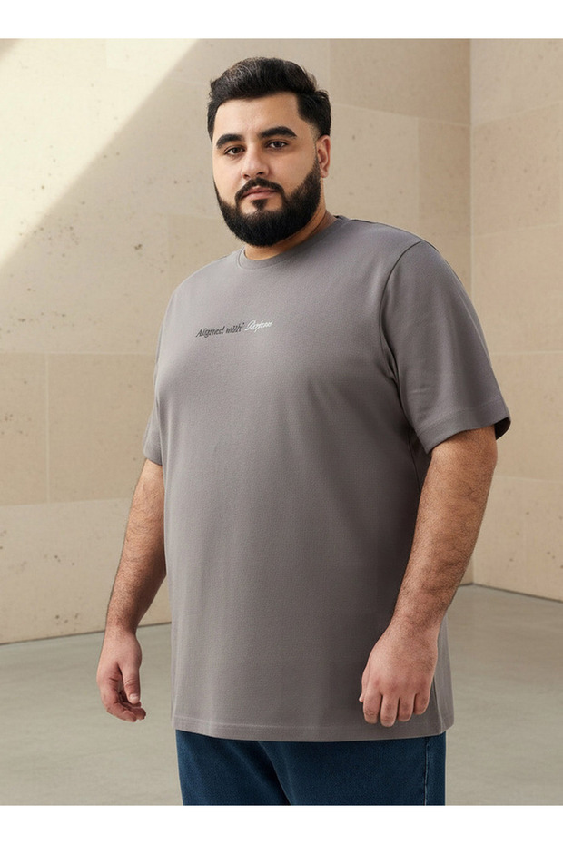 Men Regular Fit Crew Neck Short Sleeve Slogan Print T-shirt