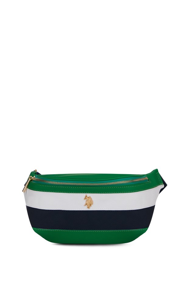 Green-Navy Blue-White Women's Waist Bag Us26269