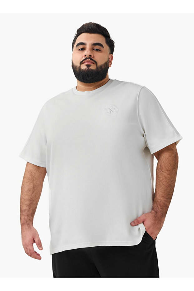 Men Regular Fit Crew Neck Short Sleeve Embroidered T-shirt