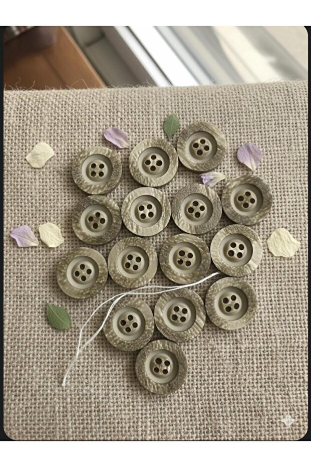 Boat Model Polyester 32 Size 20.5mm (15 Pieces) Beige Button