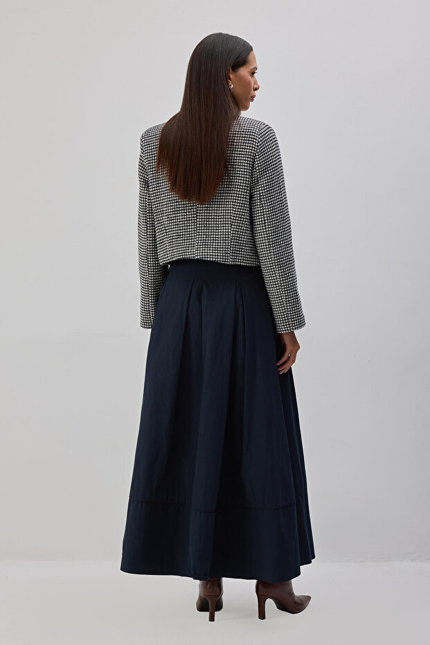 Goosefeather Pattern Wool Coat - 6