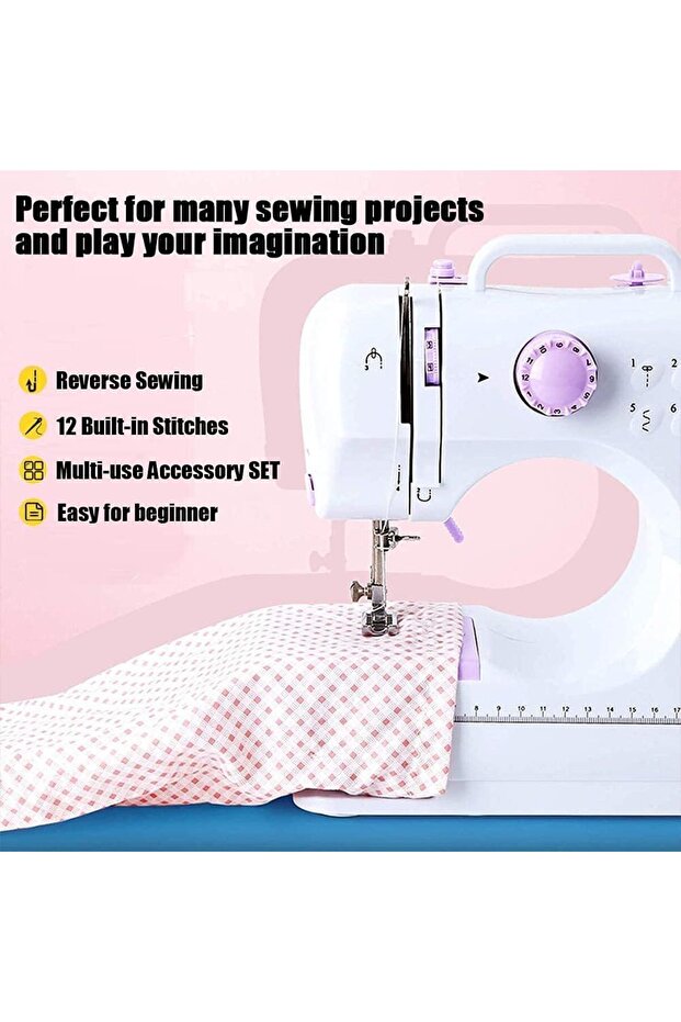 Waves Digital Mini Sewing Machine-12 Built-in Stitch Patterns - 7