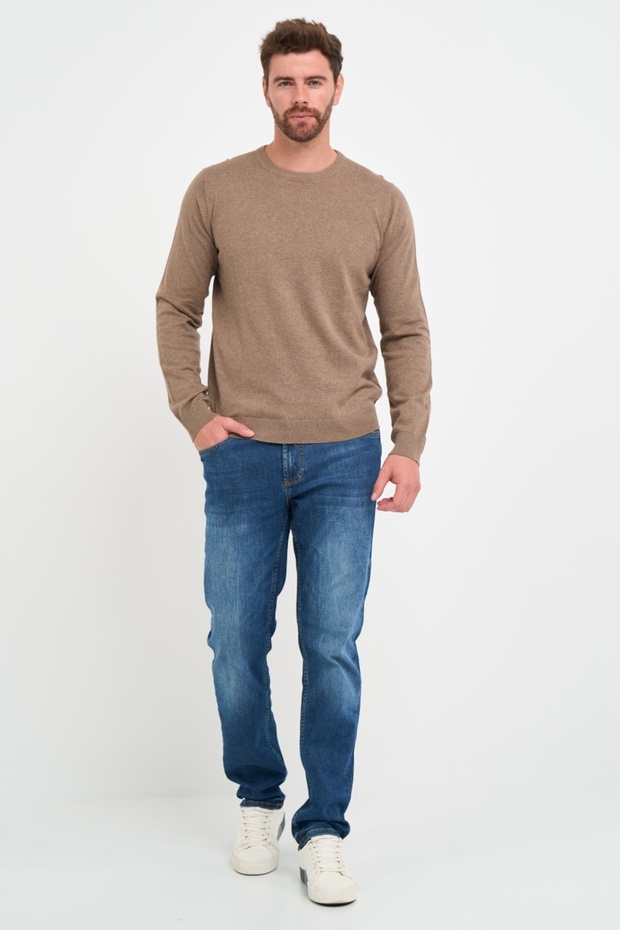 Men's solid-color sweater with logo - 7
