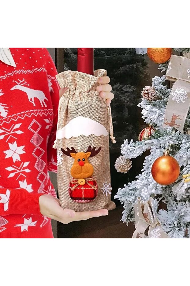 Deer Christmas Special Occasions Decoration Beverage Bottle Cover