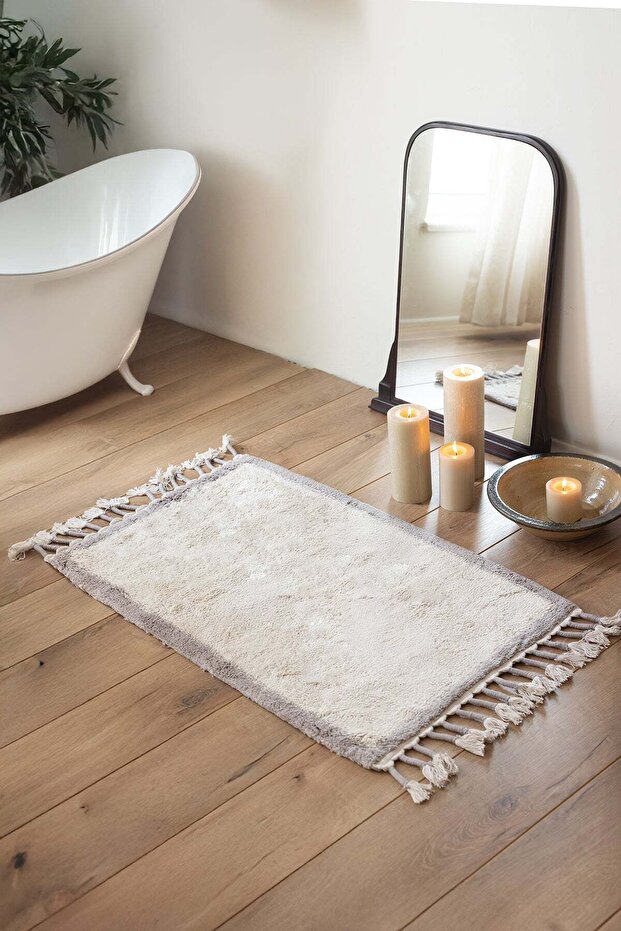 Root Single Bath Mat Bamboo 50X80 cm Dark Gray