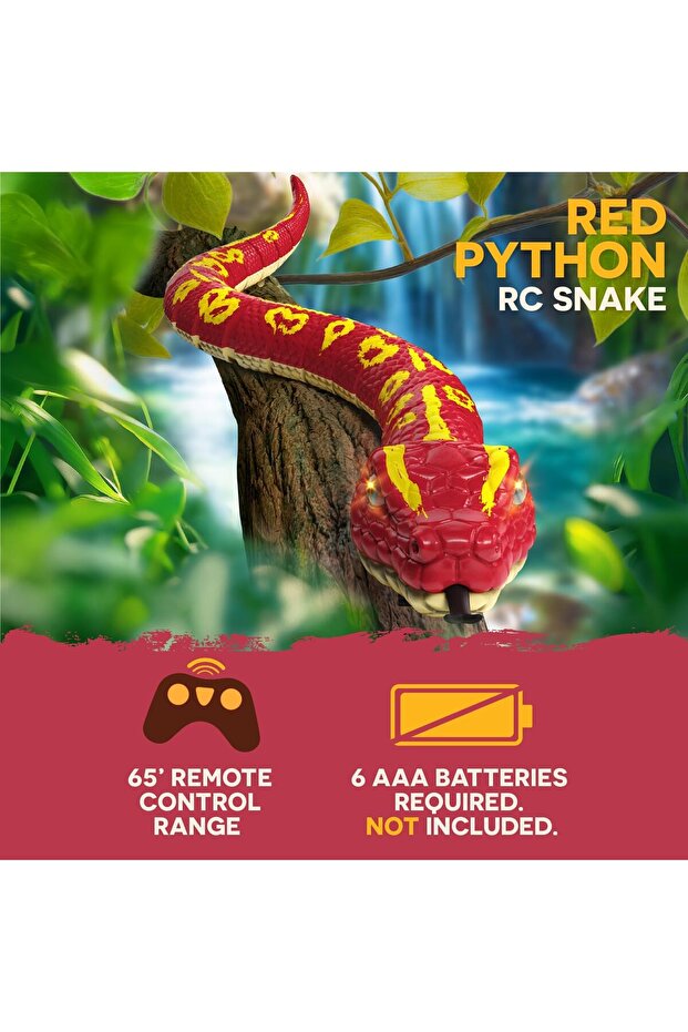 لعبة ثعبان أحمر عملاق AN2947Z تعمل بجهاز تحكم عن بعد (للأعمار من 6 سنوات فما فوق) - 3