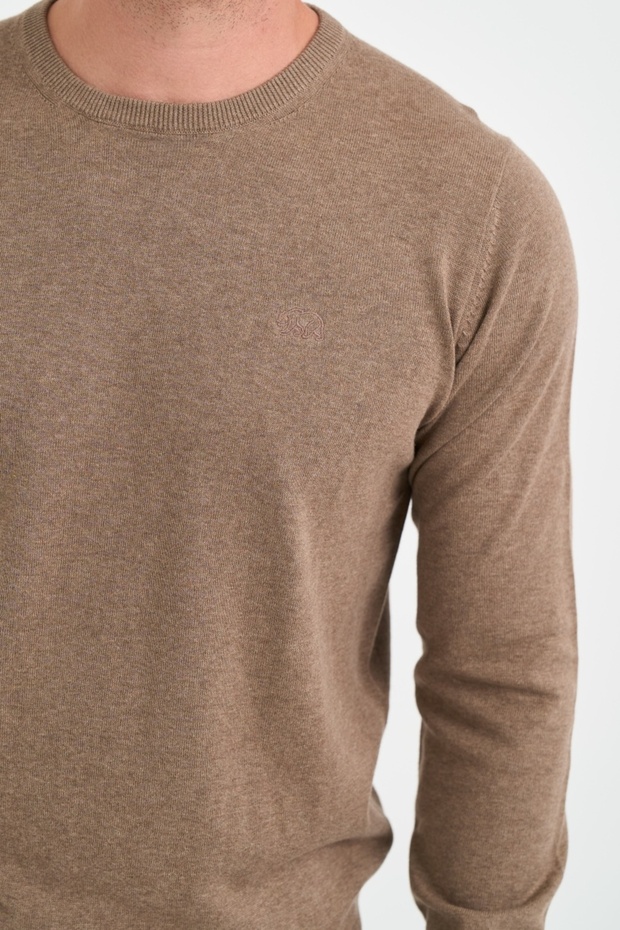 Men's solid-color sweater with logo - 3