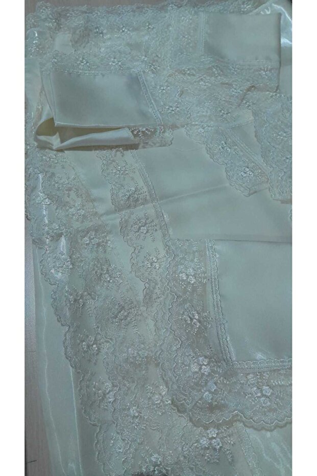 Tablecloth with Ready-Made Ties 220X150//8 Pieces of 35X35 Napkins