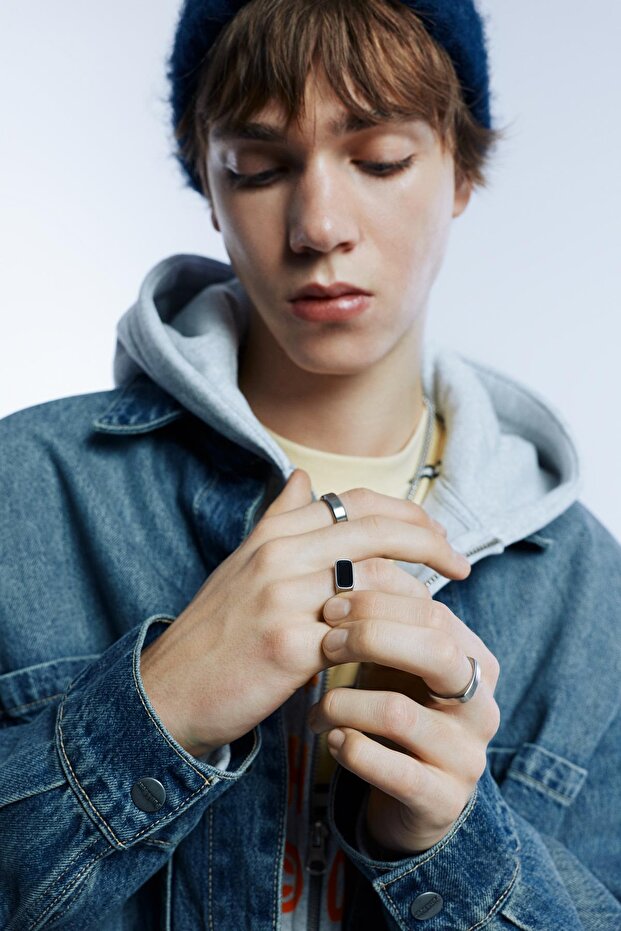 3'lü çelik yüzük paketi - 1