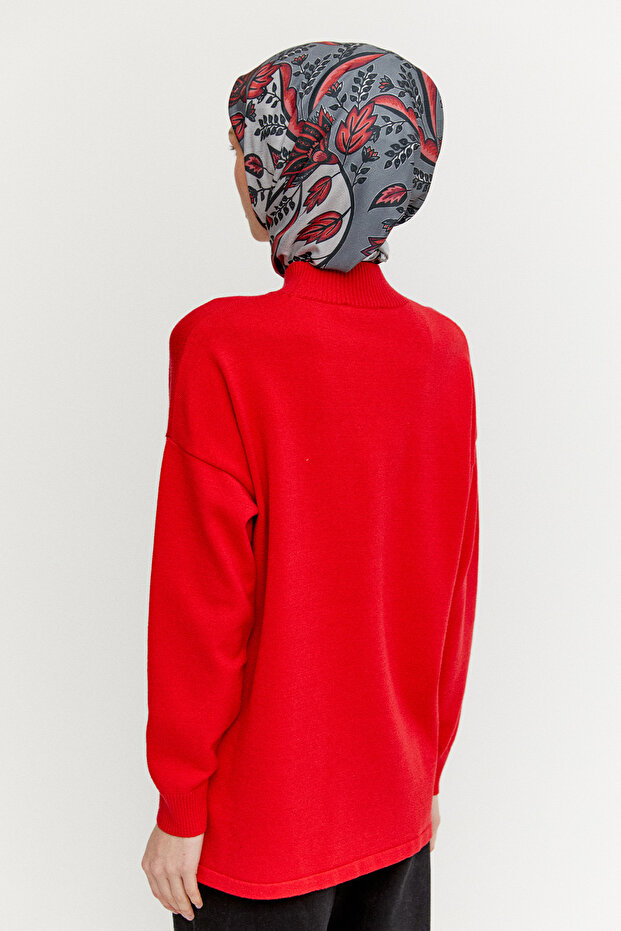 Asimetrik Kesim Basic Triko Tunik - 6