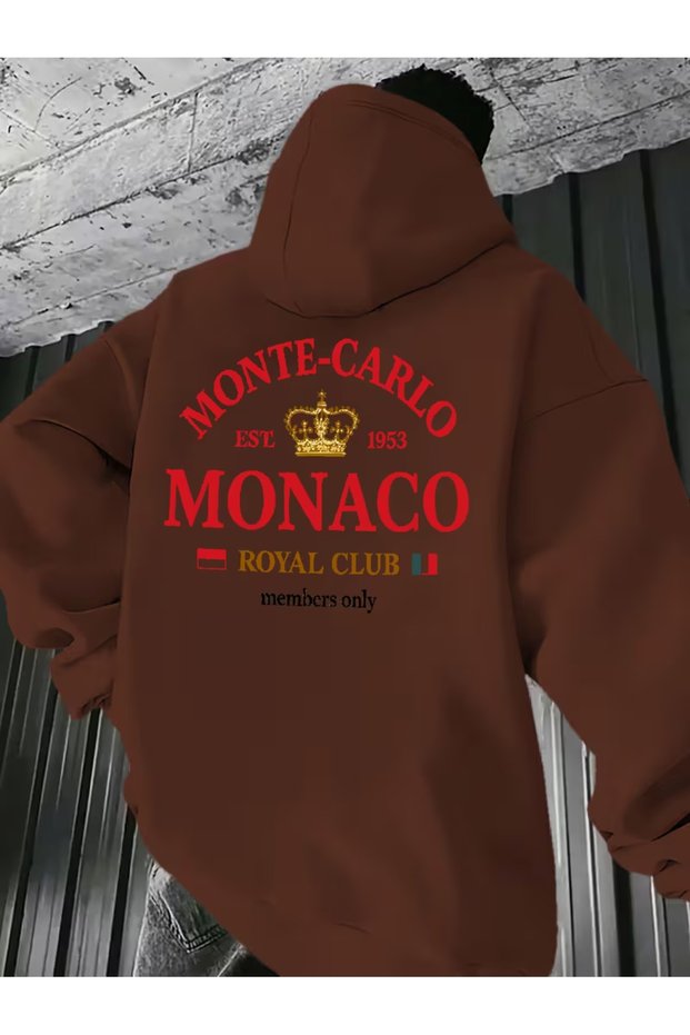 Hooded Kangaroo Pocket 3-Thread Cotton Californ Print Sweatshirt