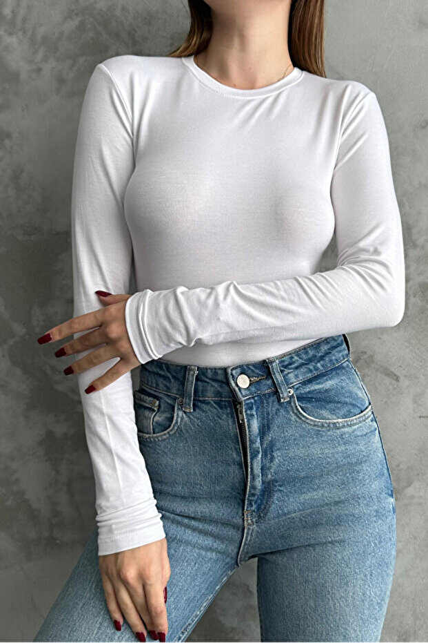 Bisiklet Yaka Basic Uzun Kollu Body - 3