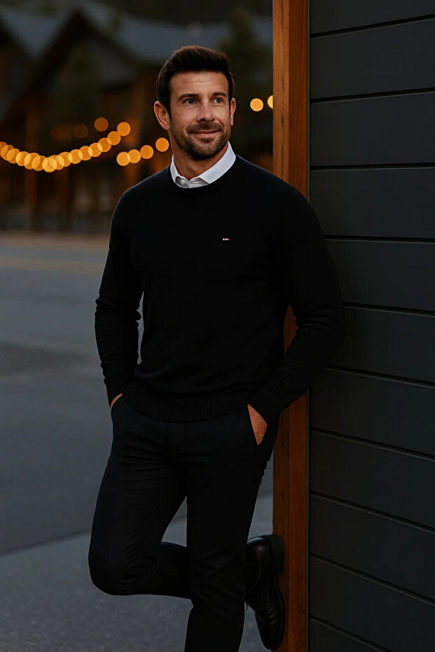 Erkek Basic Kışlık Uzun Siyah Kazak - 3