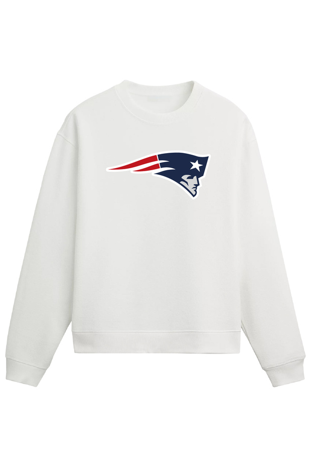 New England American Football White Regular Sweatshirt