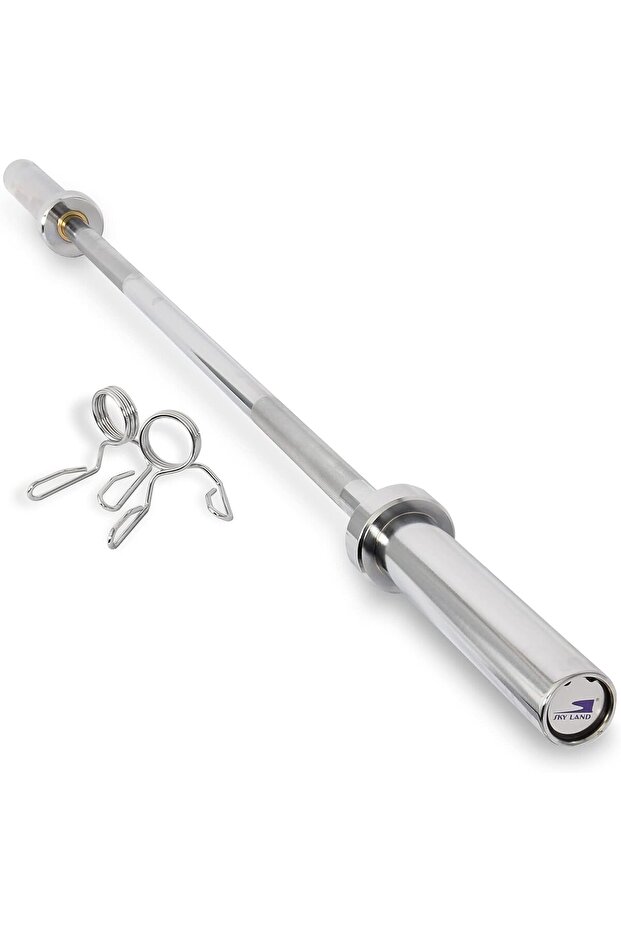 Olympic Rod Bar, 1.2M Solid Steel Barbell with Chrome Finish for Powerlifting & Lifting