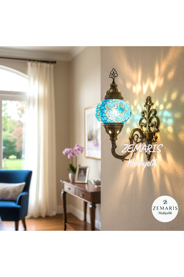 شمعدان حائط فسيفساء أصلي مصنوع يدويًا - 1