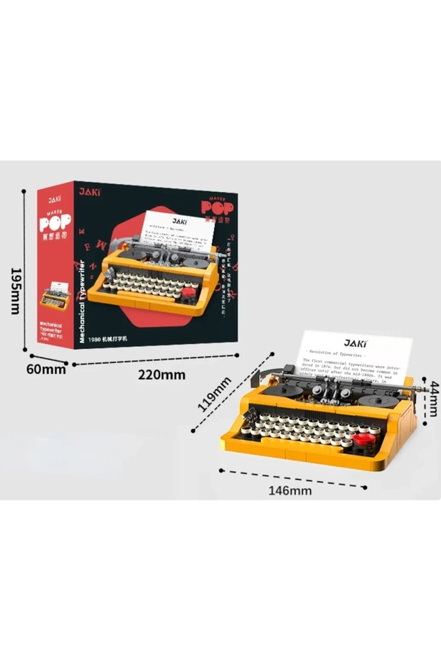 Daktilo Yapı Seti, Retro Daktilo Yapı Taşları Oyuncak Modeli - 6