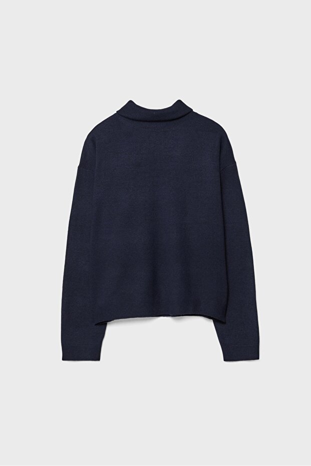 Basic balıkçı yaka Kazak - 5