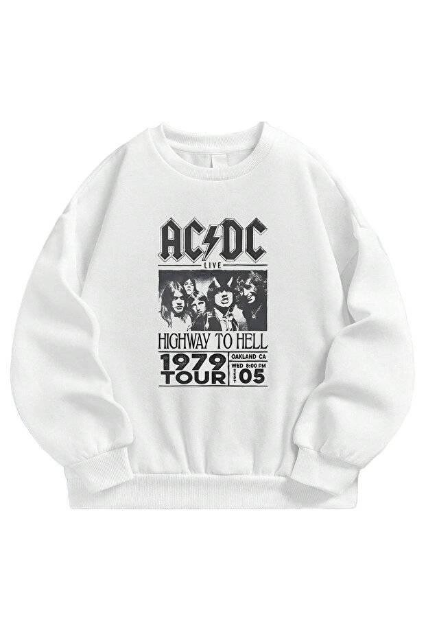 Acdc Printed Oversized Unisex Sweatshirt