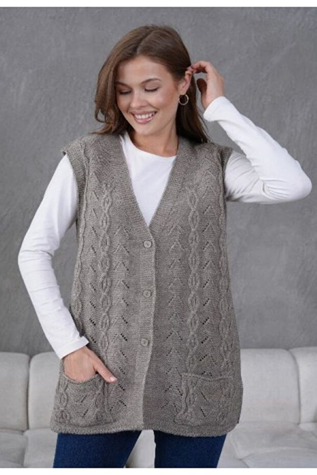 Triko Anne Örme Yelek - 1