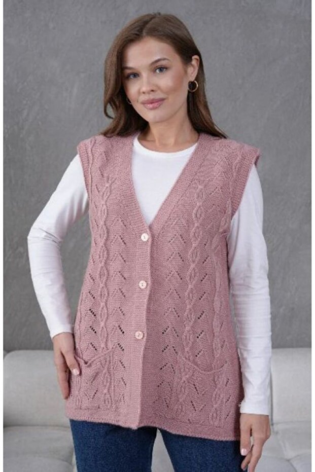 Triko Anne Örme Yelek - 1