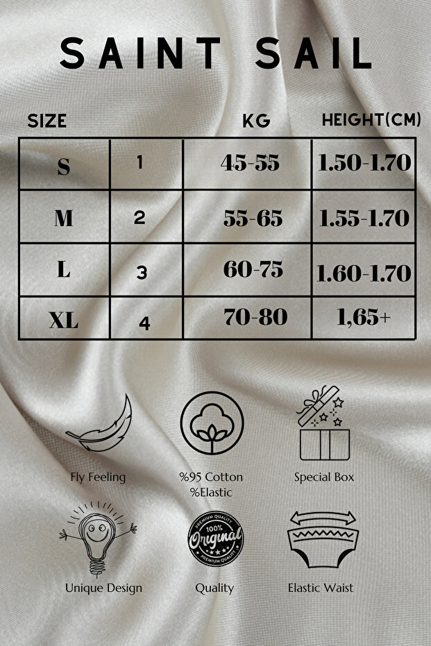 Yılbaşı Temalı Pamuklu Likralı Kumaşlı Baskılı Couple Boyshort Kadın Külot - 4