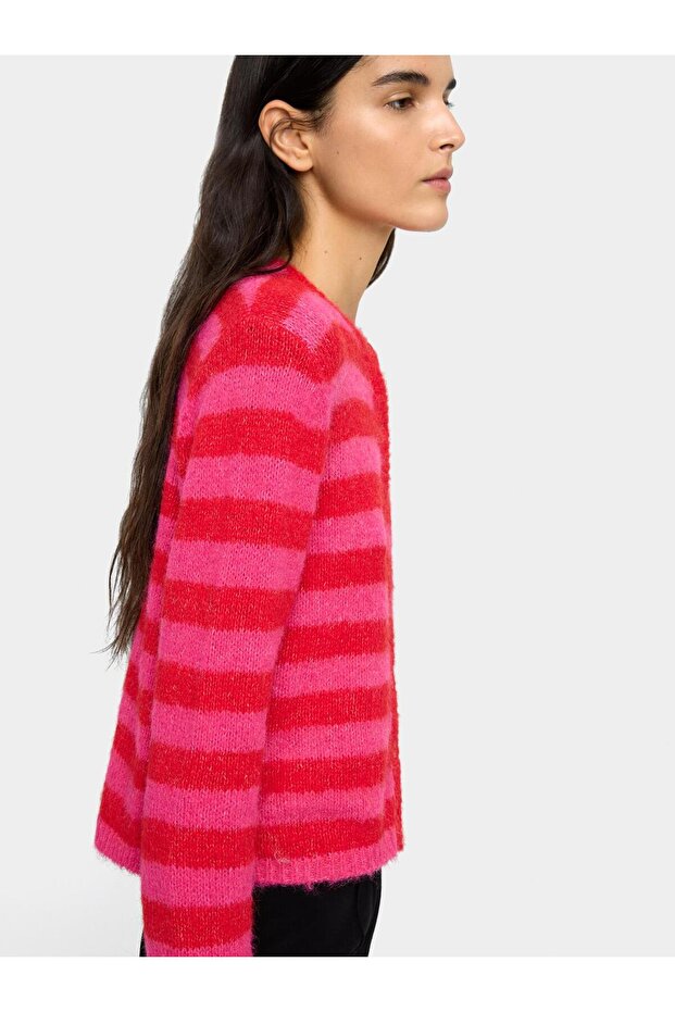 Çizgili Örme Hırka - 3