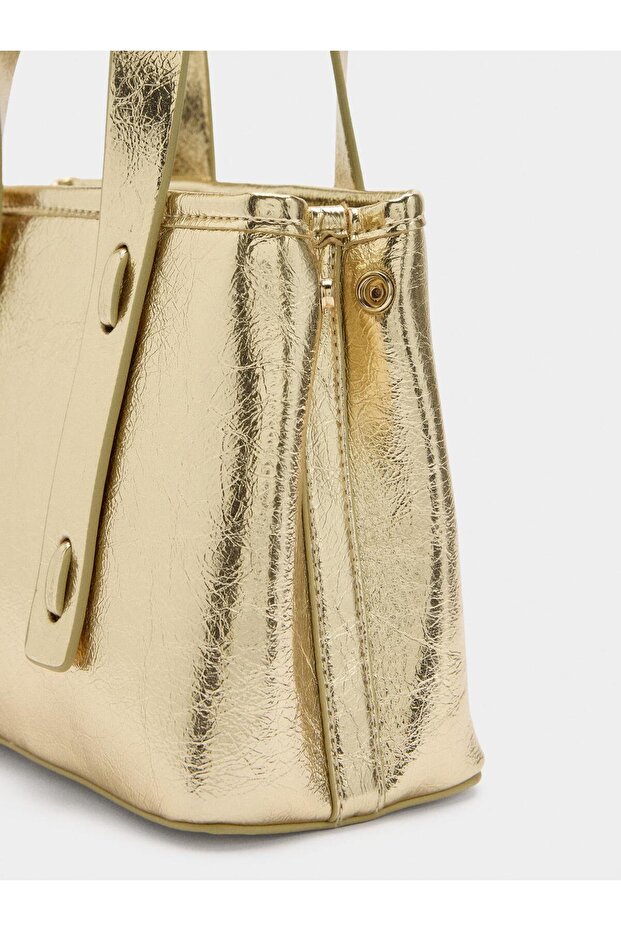 Çatlak Efektli Tote Çanta - 3