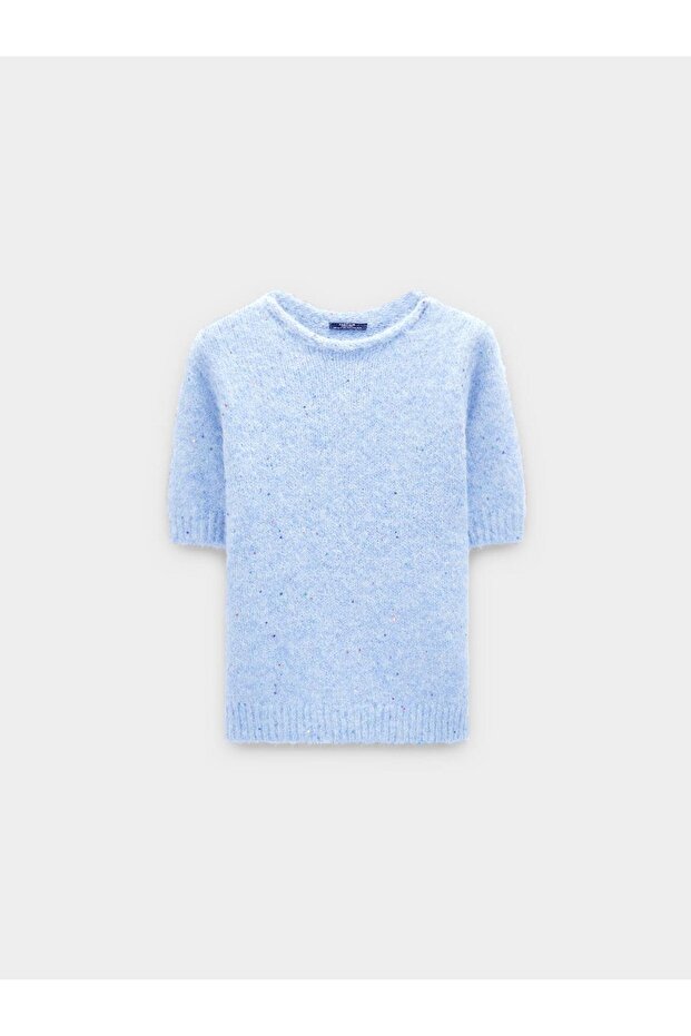 Paçalı Kısa Kollu Örme Kazak - 5