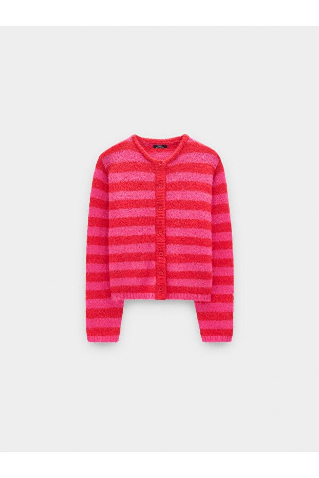 Çizgili Örme Hırka - 5