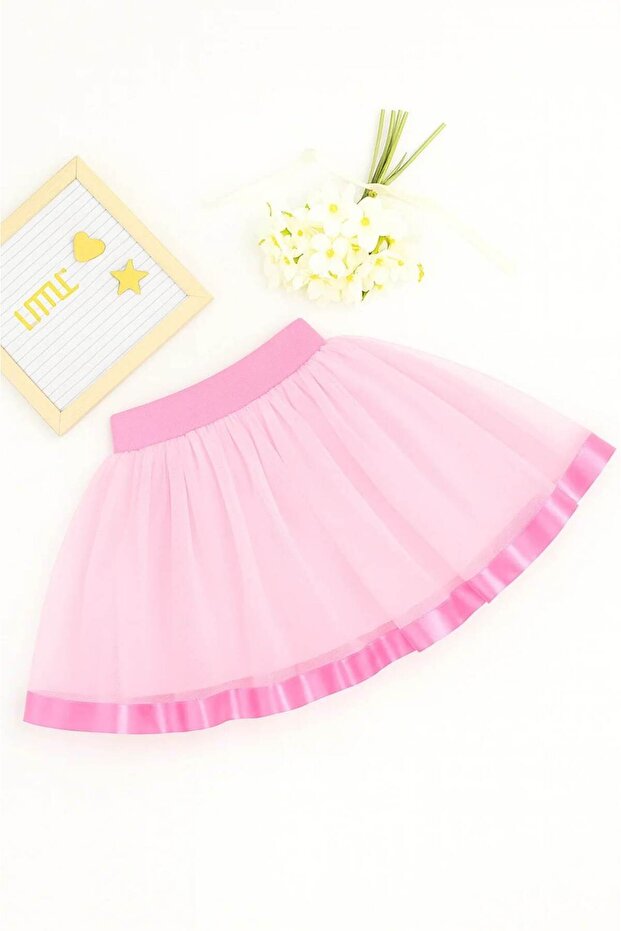 Girl's Skirt Red and White Colorful Belted Stylish Design 4/14 Years