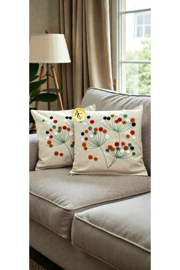 Noble Textured Pure Linen Exquisite Embroidered Punch Pillowcase – Set of Two