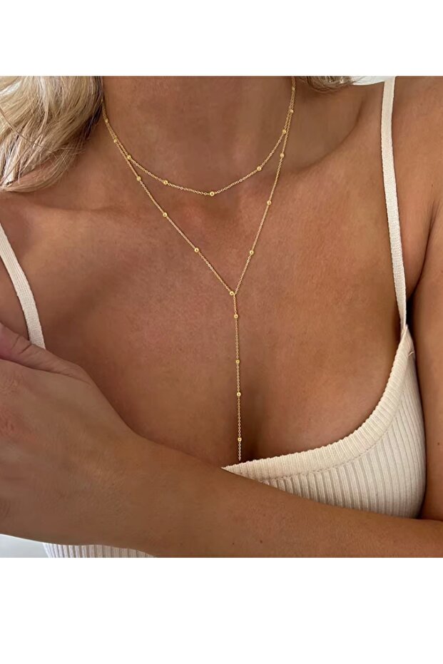 Long Gold Yellow Bulk Gold Fine Stylish Design Necklace