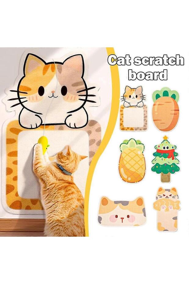 Patterned Cat Scratching Board That Sticks to the Wall – Scratch-Resistant Cat Scratching Pad
