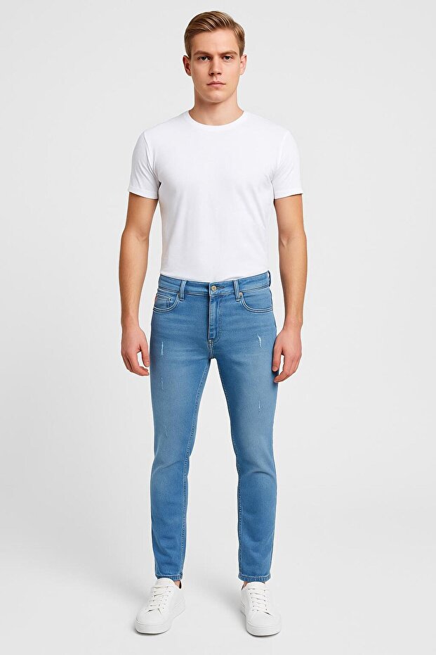 Men's Slim Fit Slim Fit Stretch Stretch Fabric Denim Jeans Trousers - 7408
