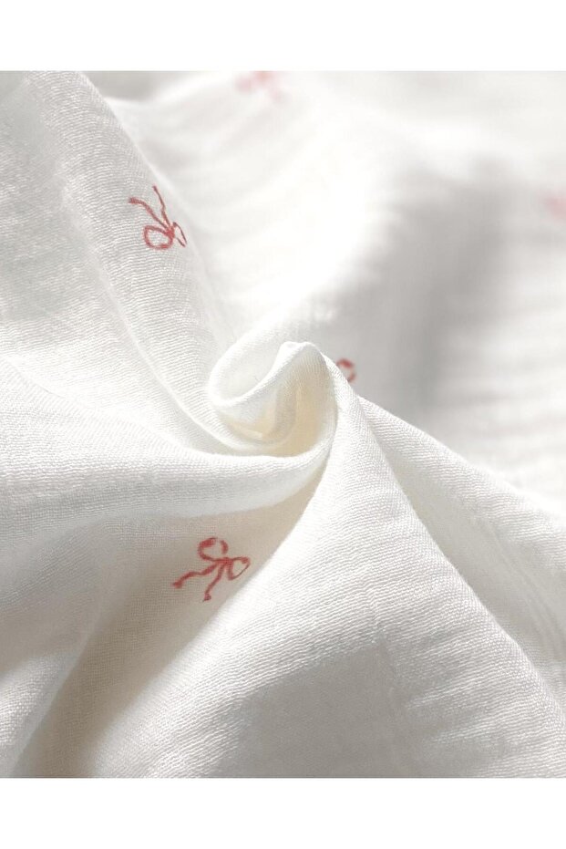 Red Bows Müslin Örtü - 2