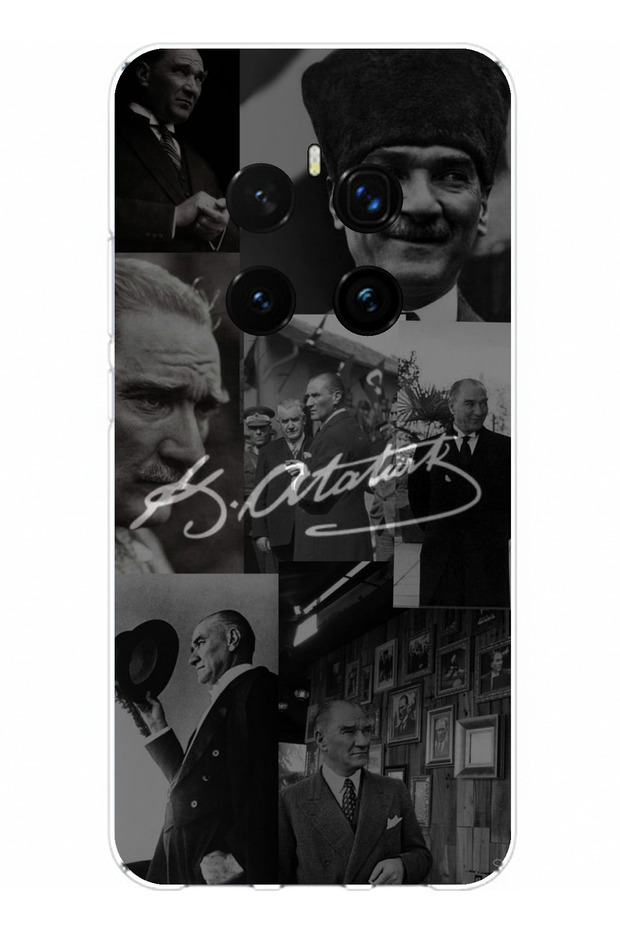 حافظة سيليكون متوافقة مع هاتف Honor Magic 7 PRO من Kemal Atatürk Signature B مطبوع