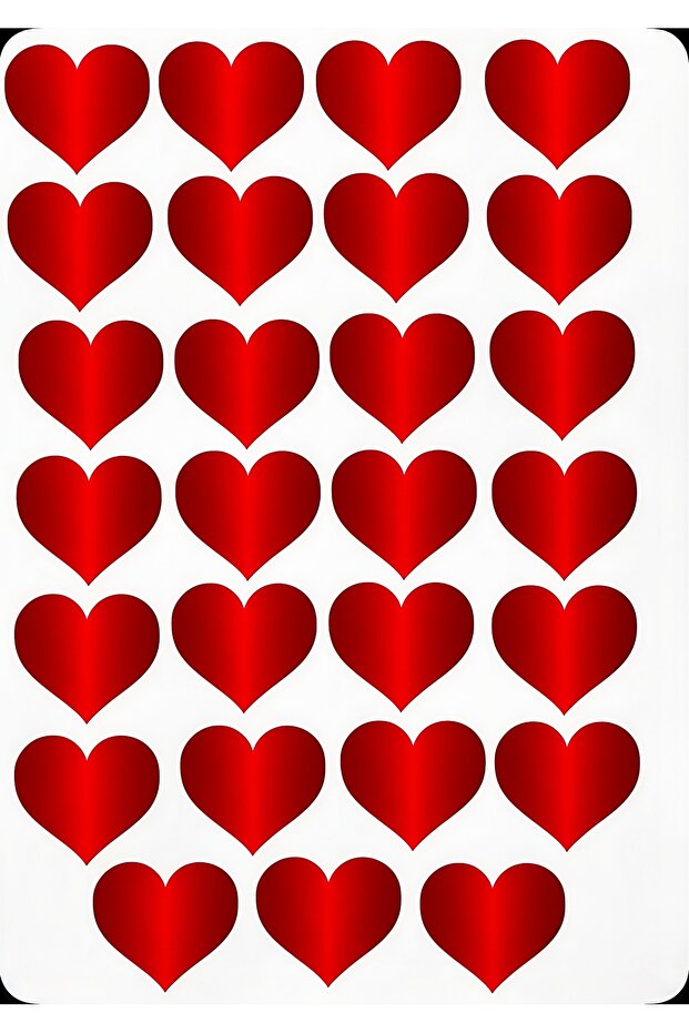 Red Heart Sticker Set – 22X30 cm – Shiny & Waterproof