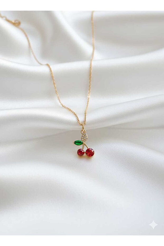 Kiraz Model Çelik Kolye - 2